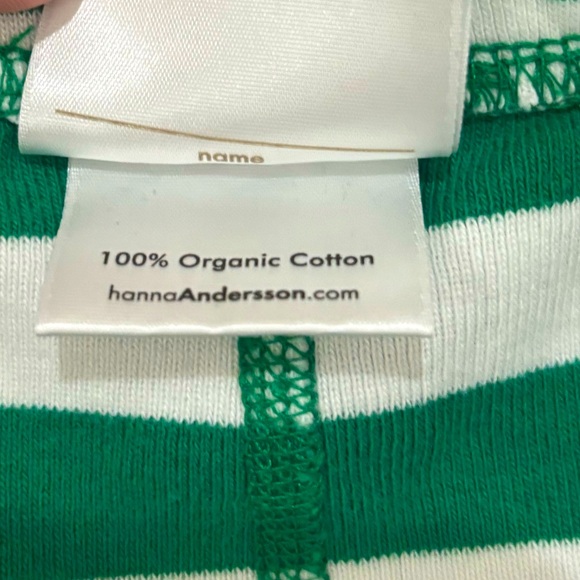 Hanna Andersson Kids Short Pajama Set Christmas Winter Green Peppermint Stripes - Picture 9 of 11